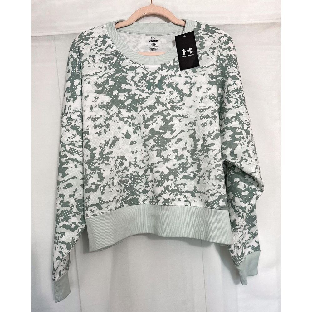 Under Armour Green and White Camo Sweatshirt